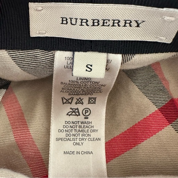 Burberry Womens Small Gray Wool Newsboy Cap Winter Hat Plaid Lining Grey 21.5” - Picture 6 of 7